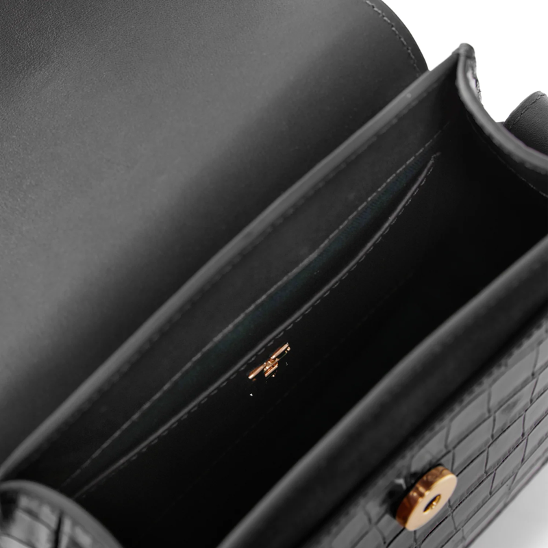 Holland Cooper Chelsea Saddle Bag - Black Croc-4